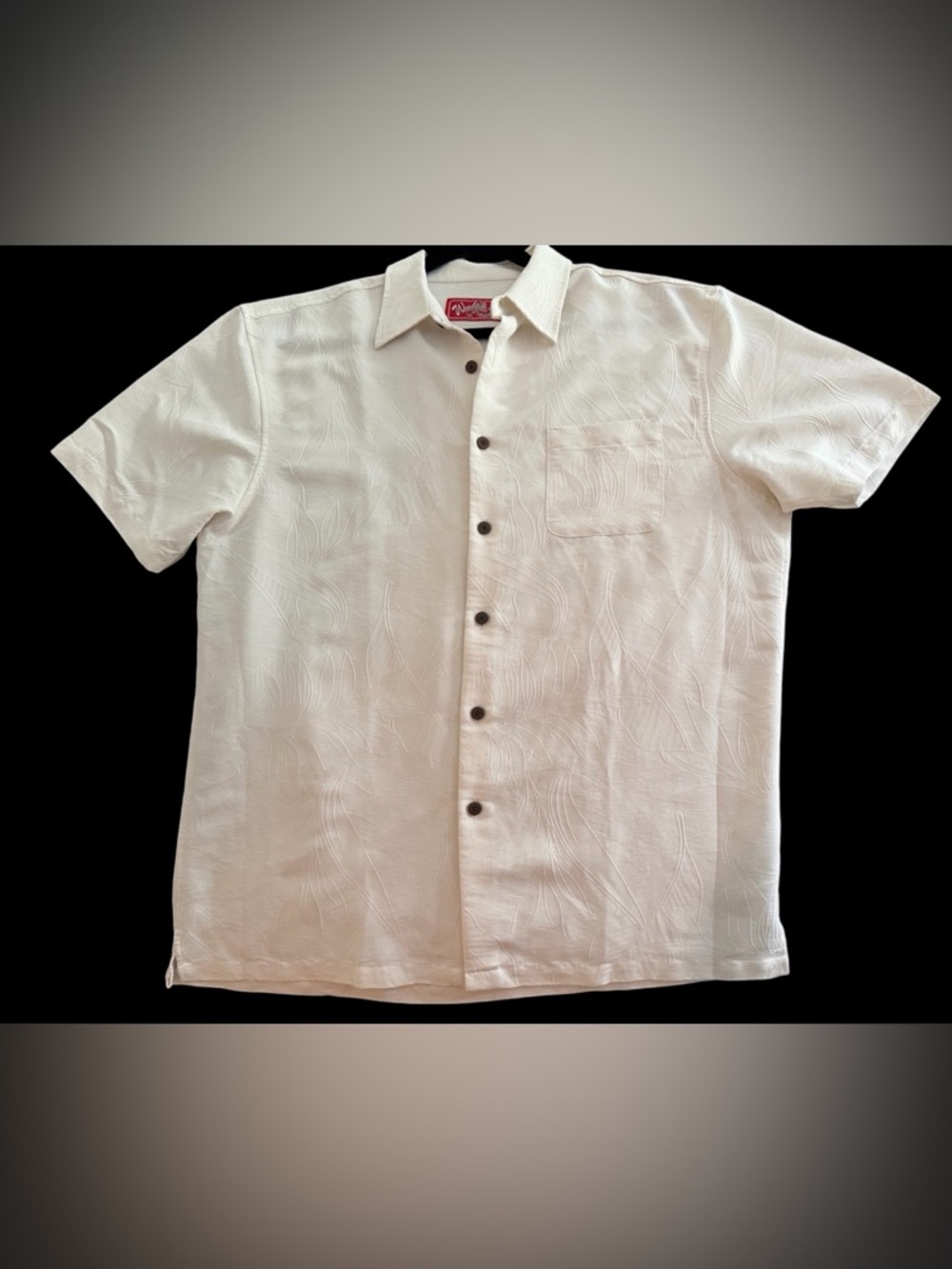 Cream / Ivort Short-Sleeve Button-Down Shirt perfect for tropical wedding